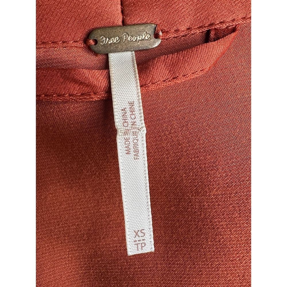 Free People Marilyn Satin Duster Red Tie Waist Long Layering Jacket Size Xs - Picture 12 of 12